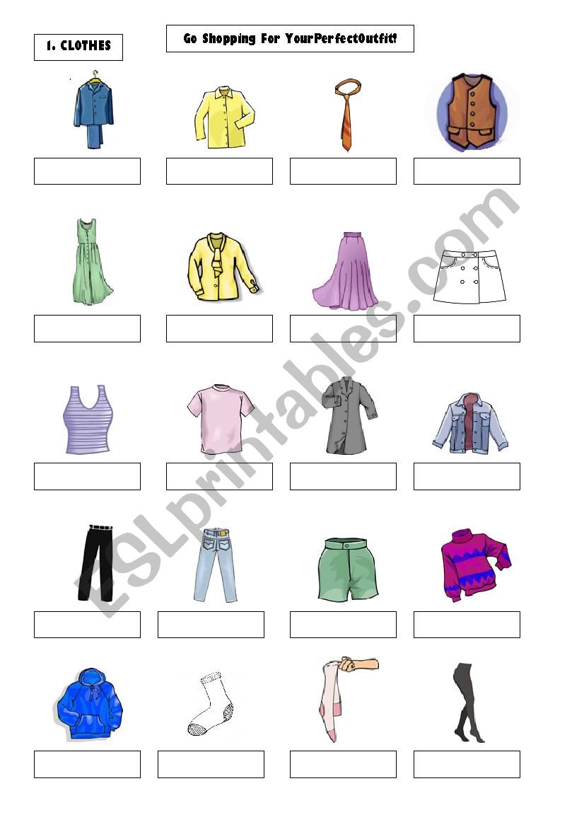 CLOTHES OUTFITS worksheet