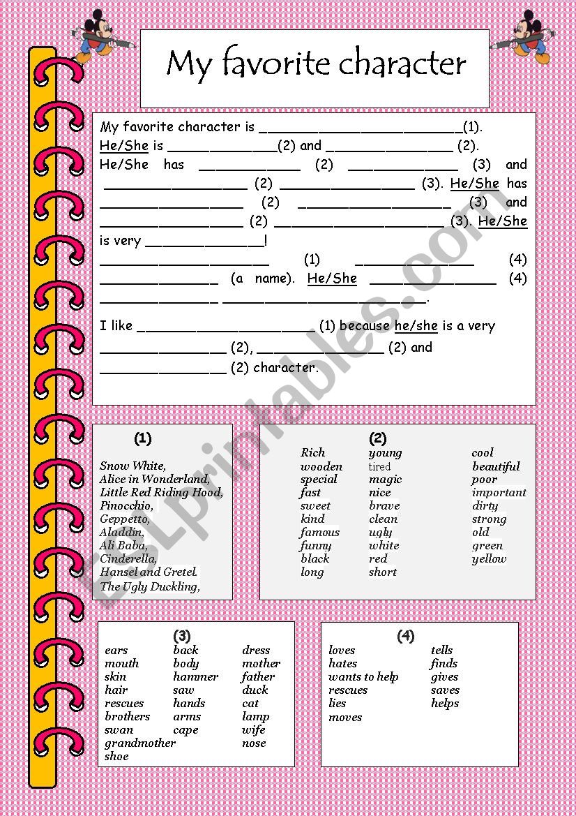 my-favorite-character-esl-worksheet-by-ronish