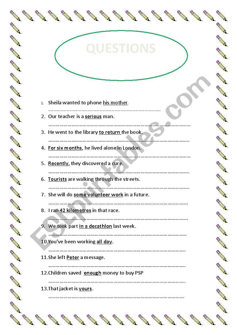 MAKING QUESTIONS worksheet