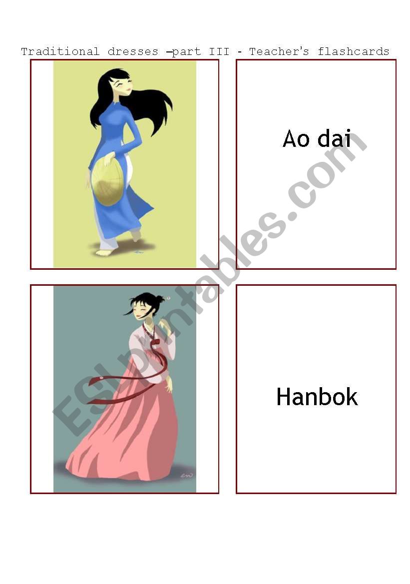 Traditional dresses-Asia-part III - Flashcards
