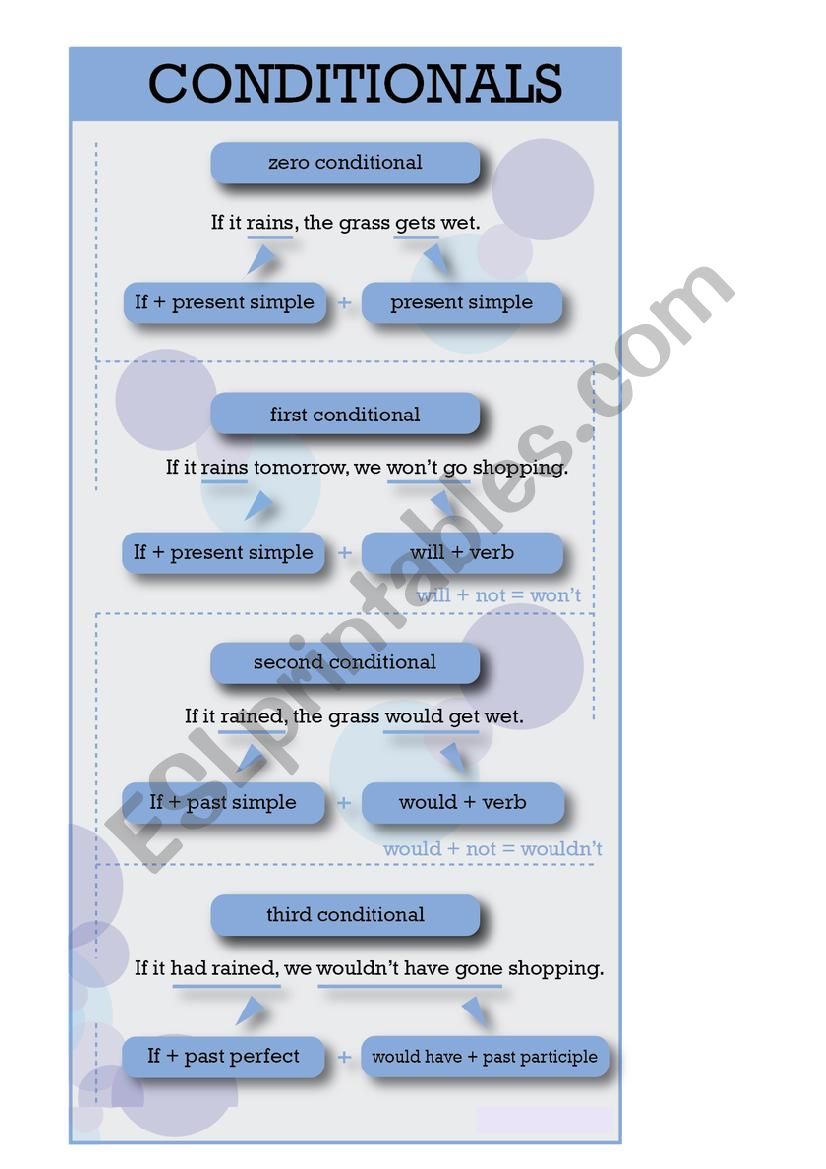 THE CONDITIONALS worksheet