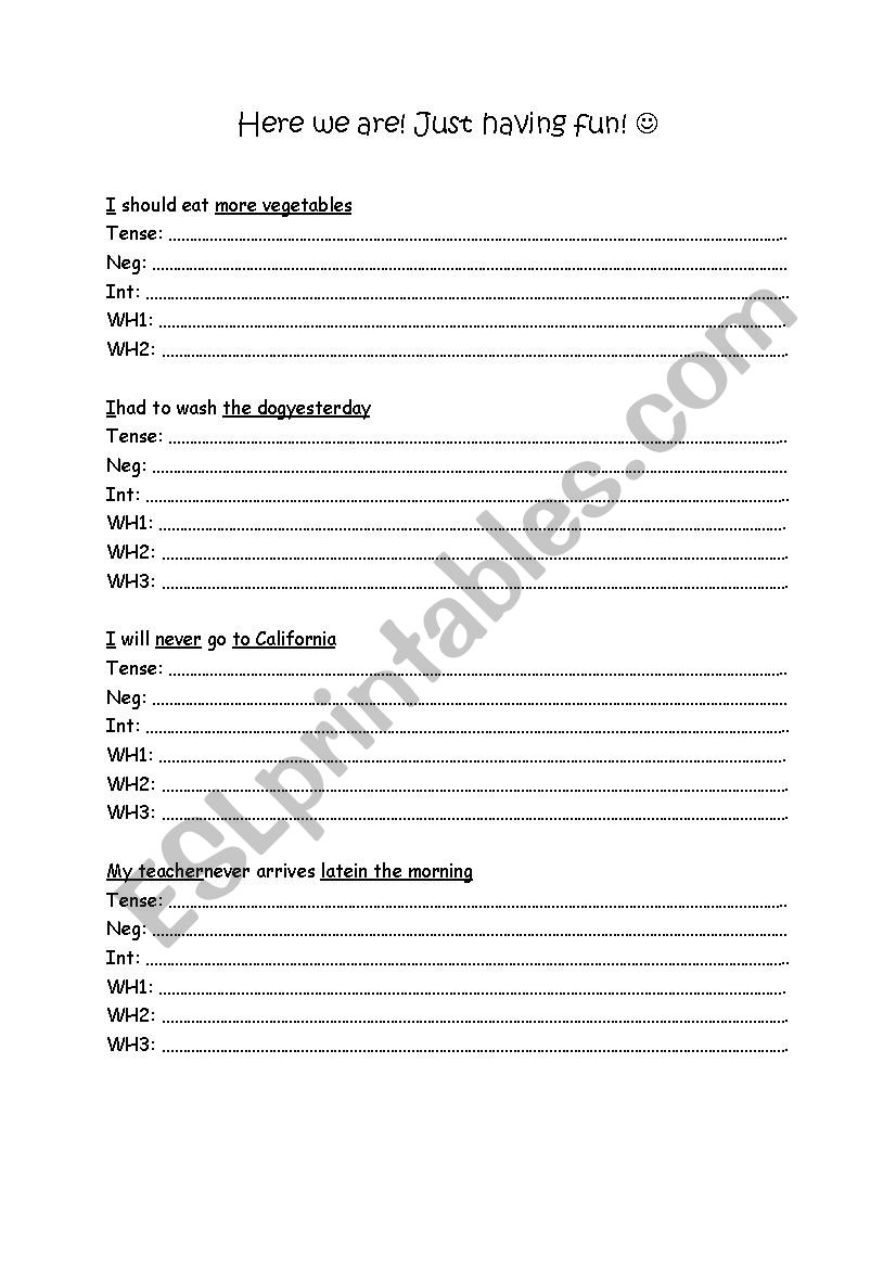 Interrogative and Negative Sentences