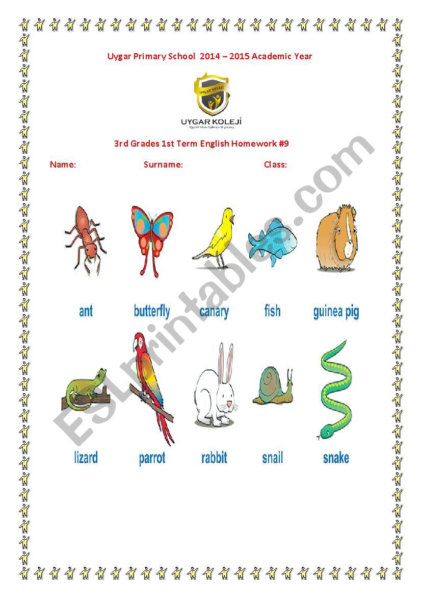 animals worksheet