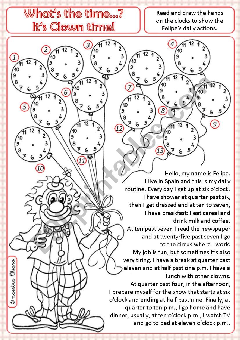 FelipeÂ´s daily actions worksheet