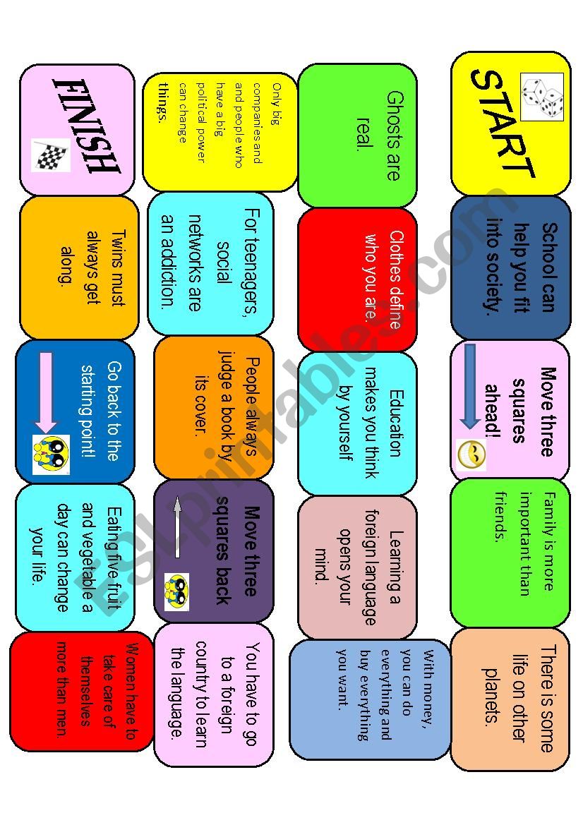 debating boardgame worksheet