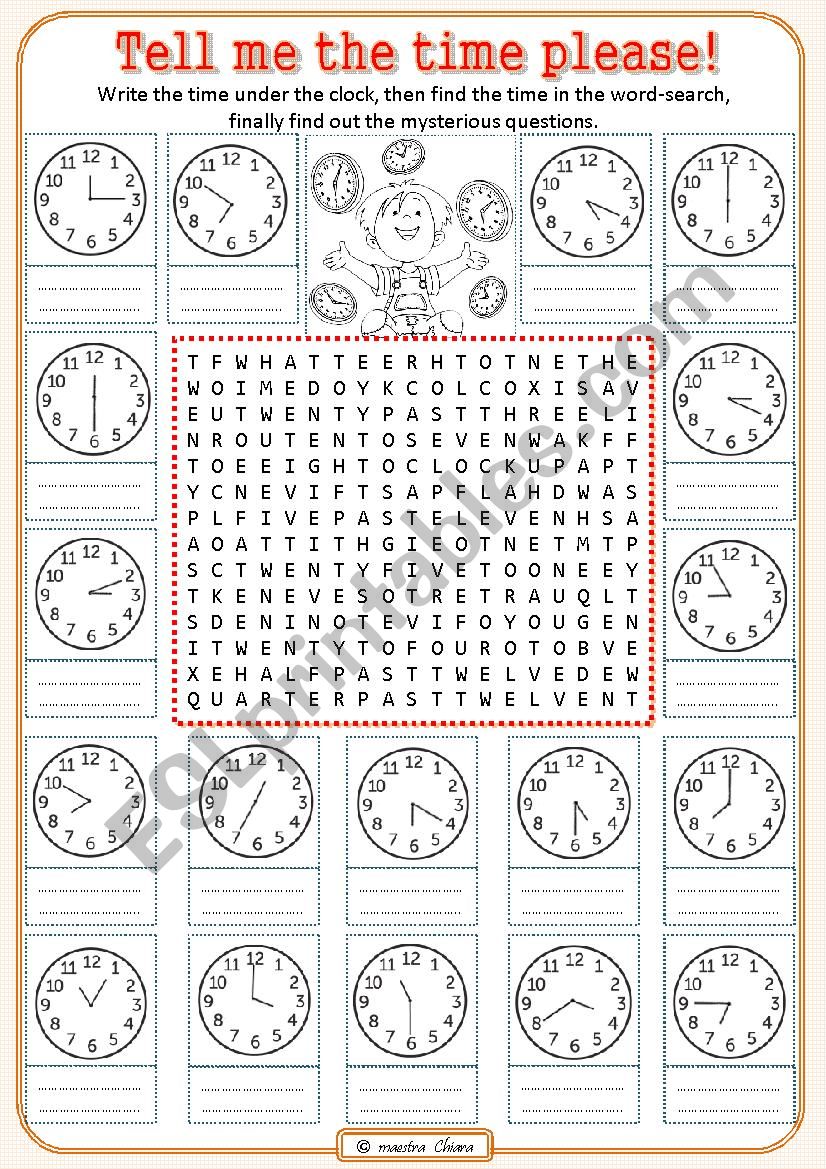 Funny time... word-search!  worksheet