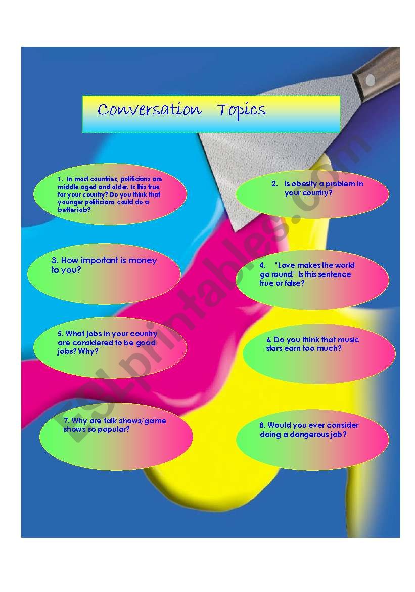 Conversation Topics worksheet