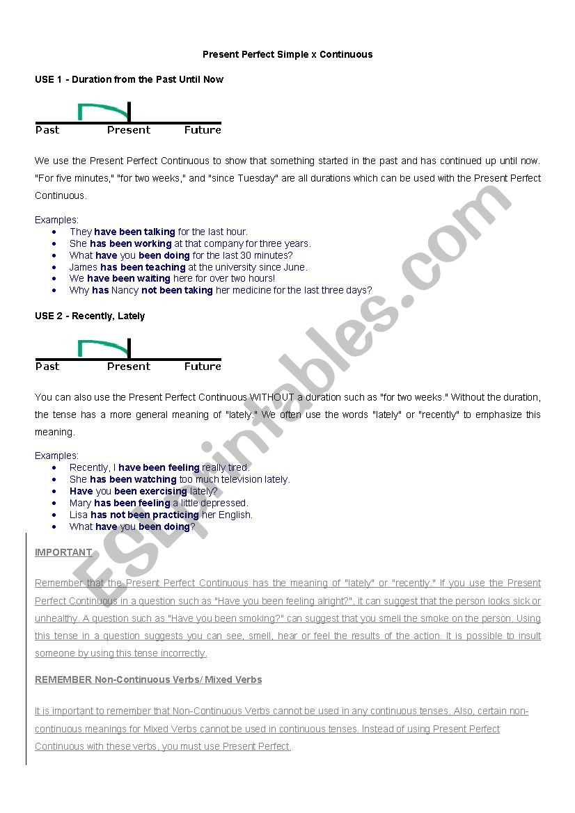 Present Perfect Simple x Continuous