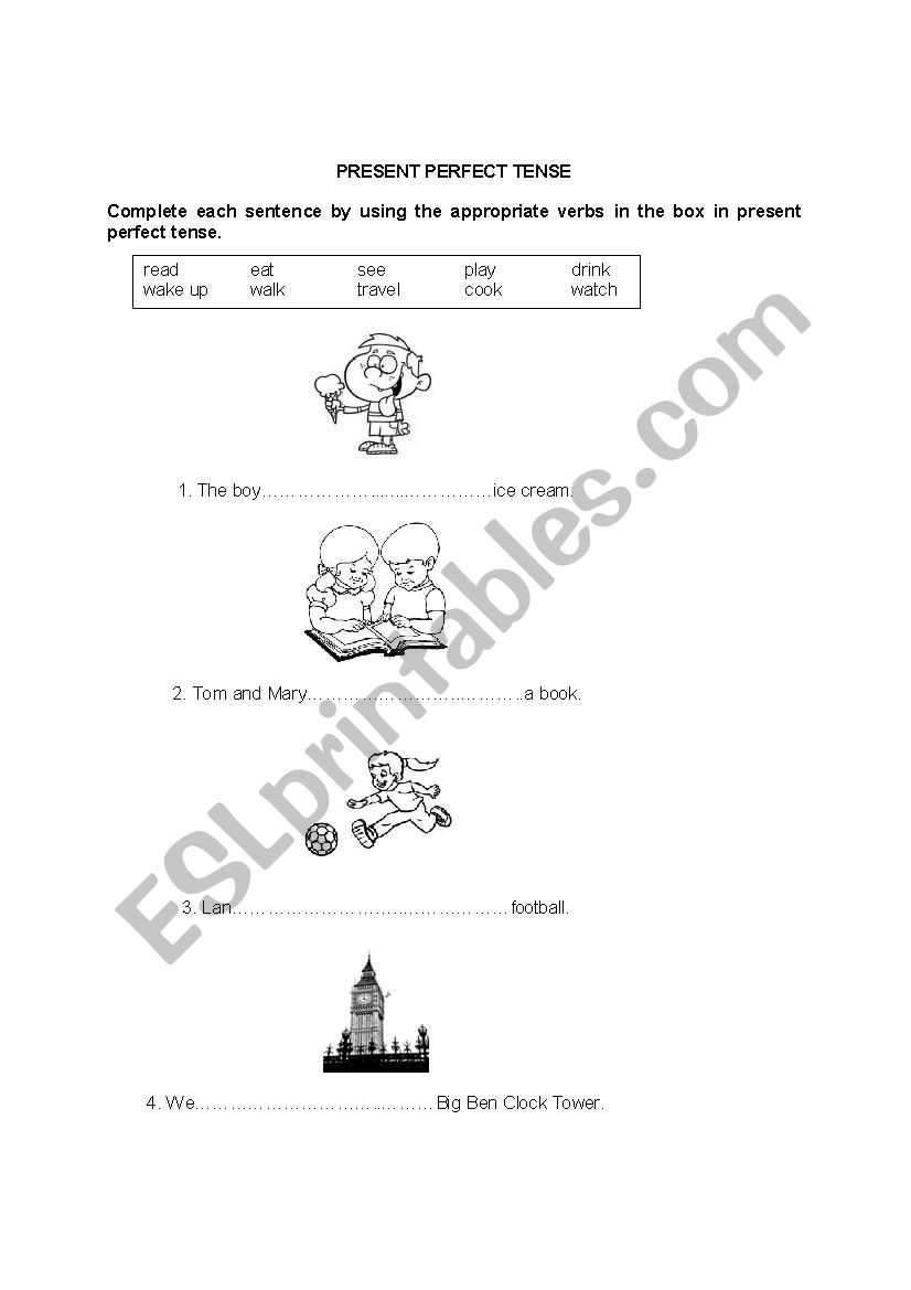 Present Perfect Tense worksheet