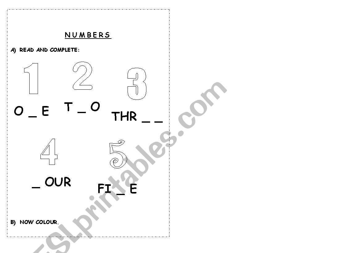 Numbers worksheet