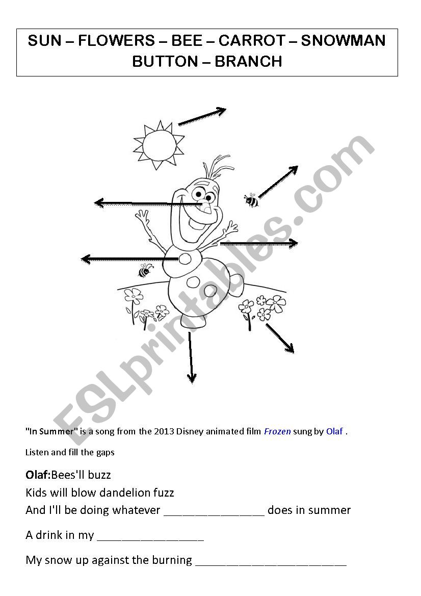 in-summer-olaf-frozen-esl-worksheet-by-ivi84