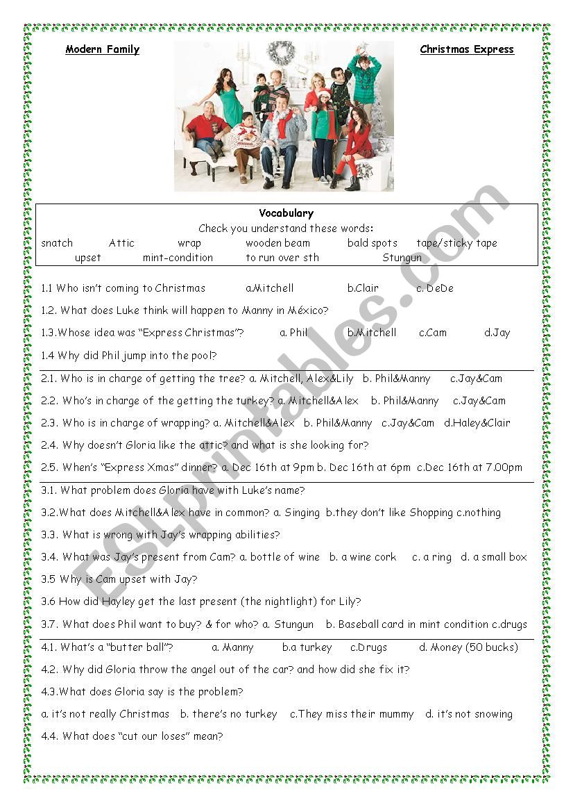 Listening comprehension movie worksheet