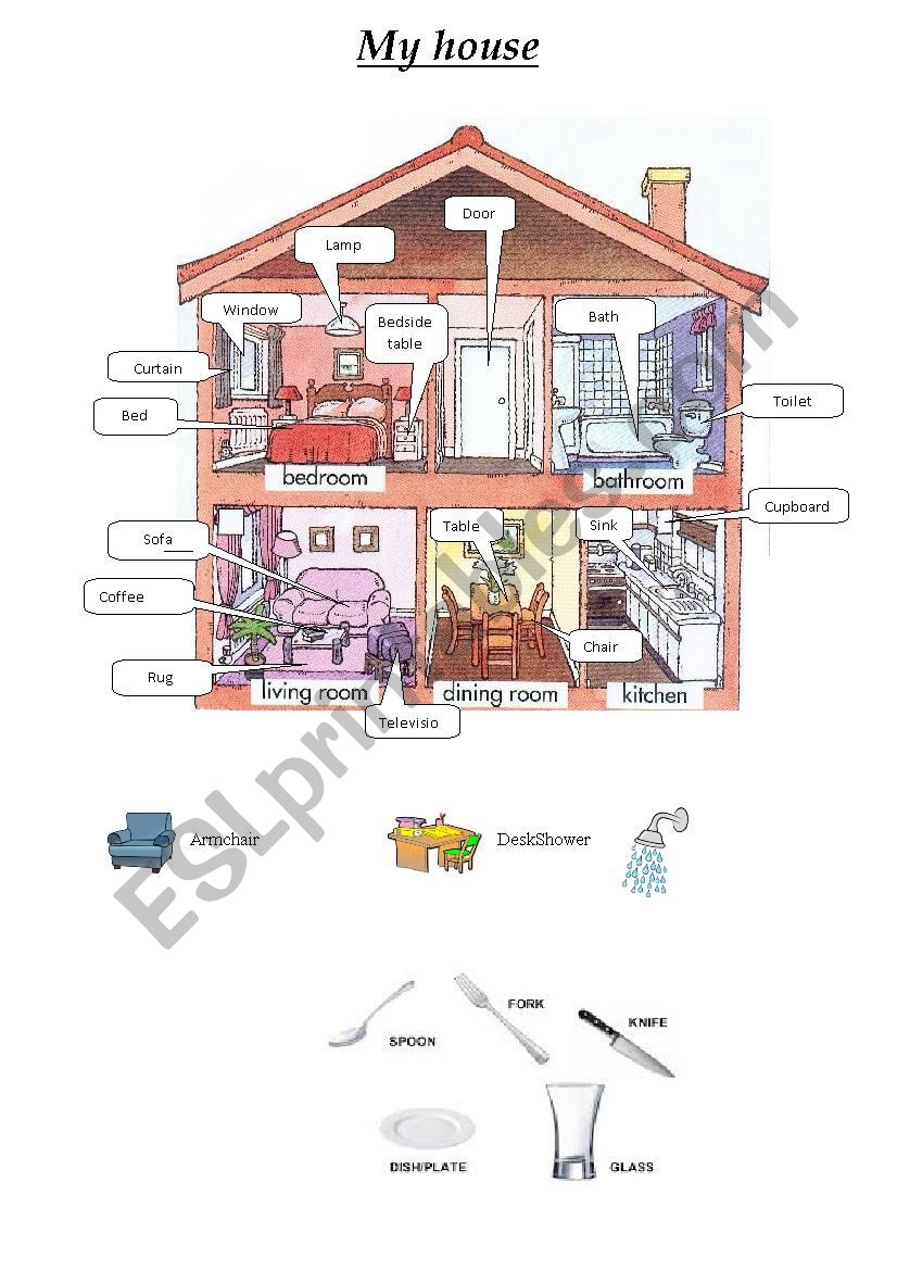 House vocabulary worksheet