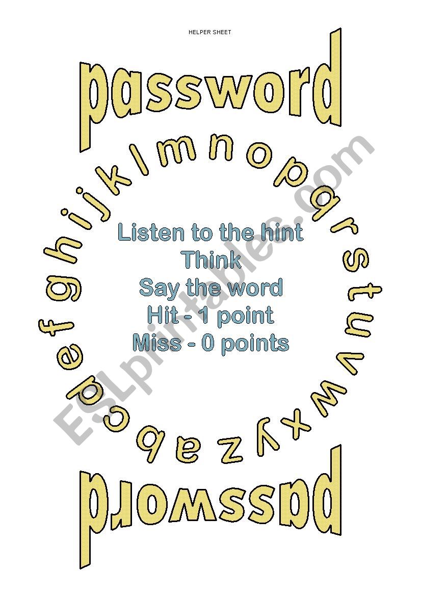 Password Game (for any level of English)