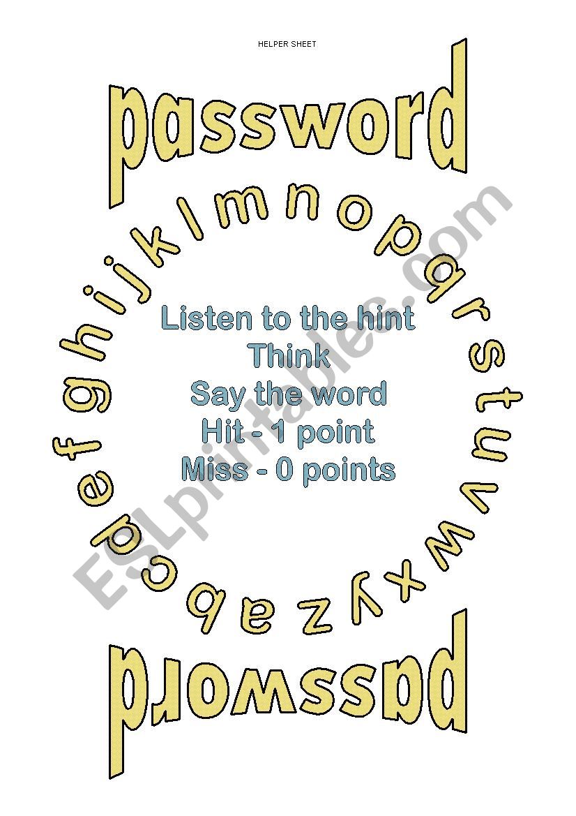 Password Game (for any level of English)