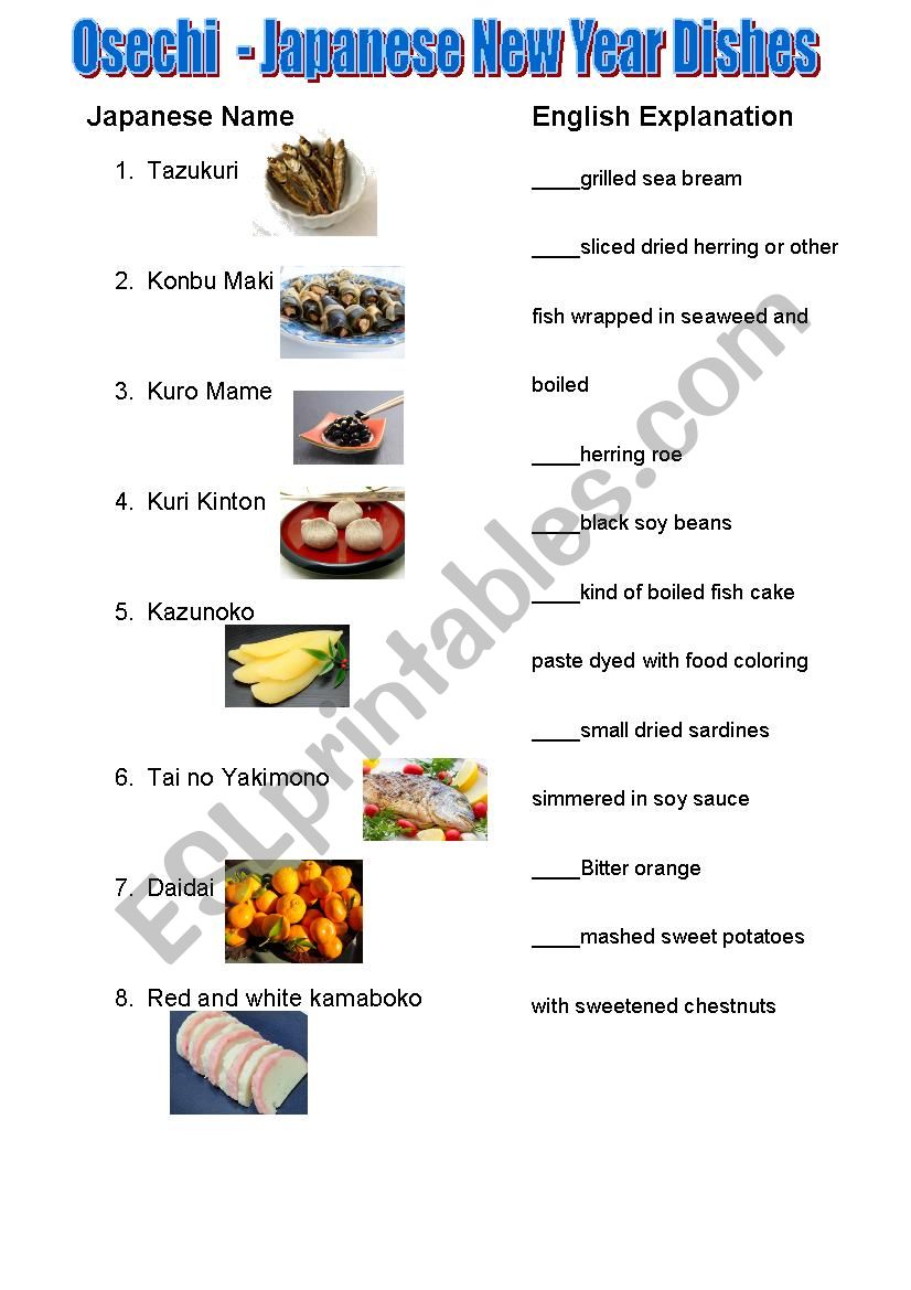 Osechi worksheet