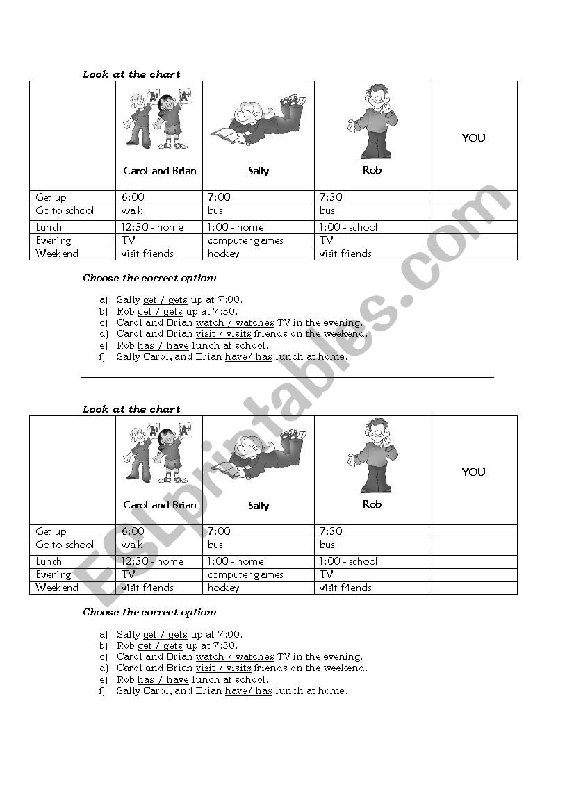 Present Simple - affirmative sentences