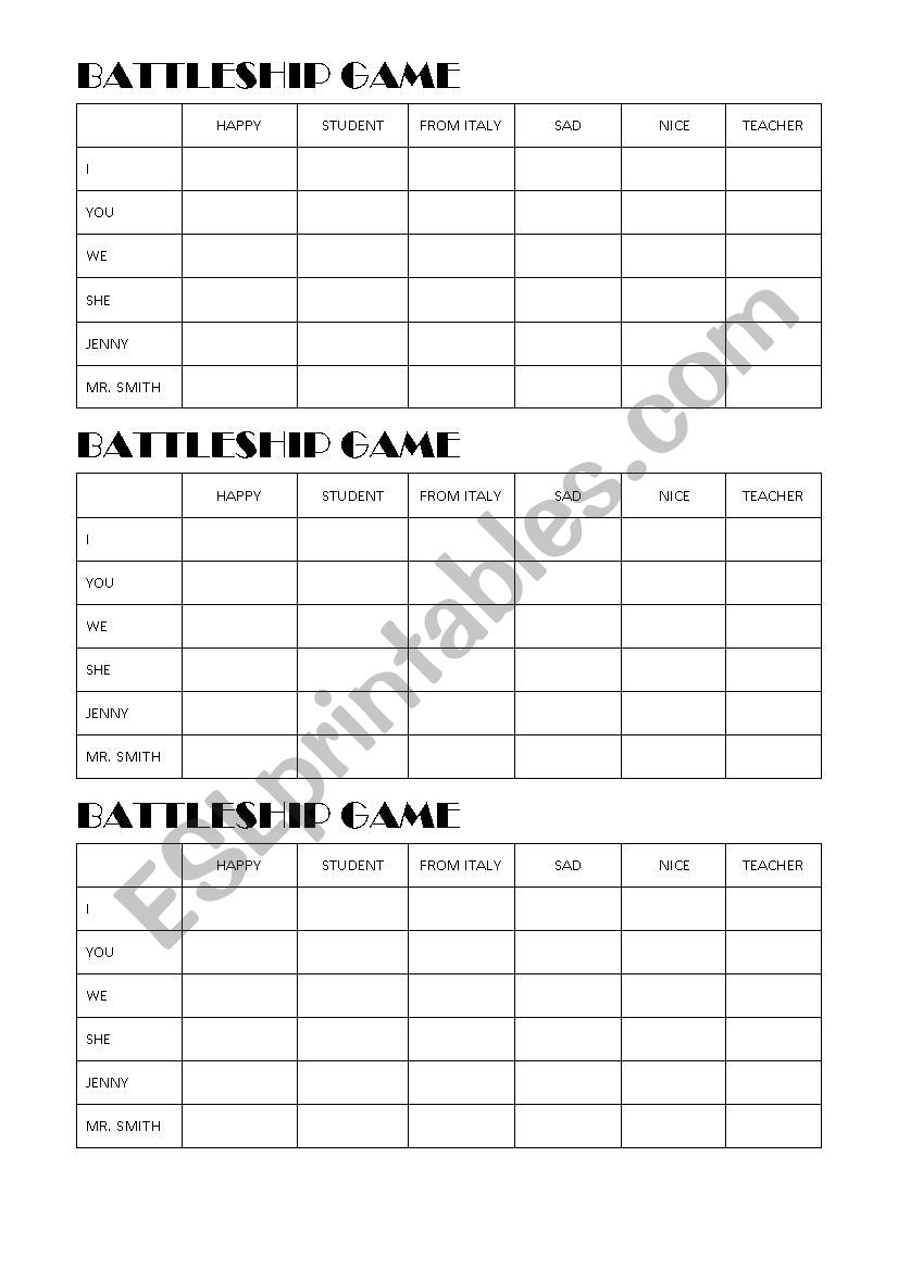 battleship game worksheet