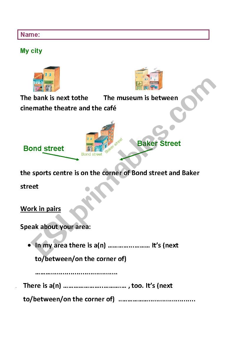 My city (2/4) worksheet