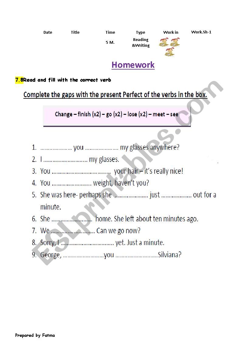 grammar homework for class 3