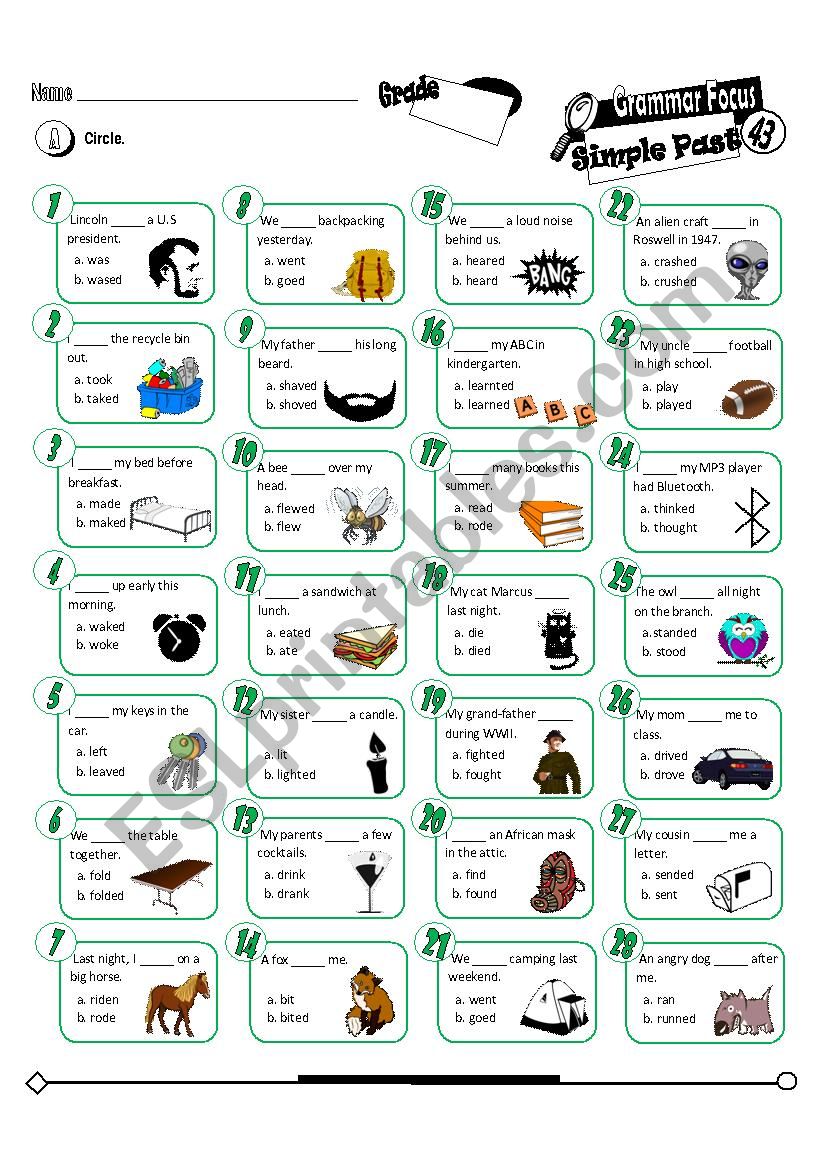 Grammar Focus Series_43_Simple Past (Fully Editable + Key)