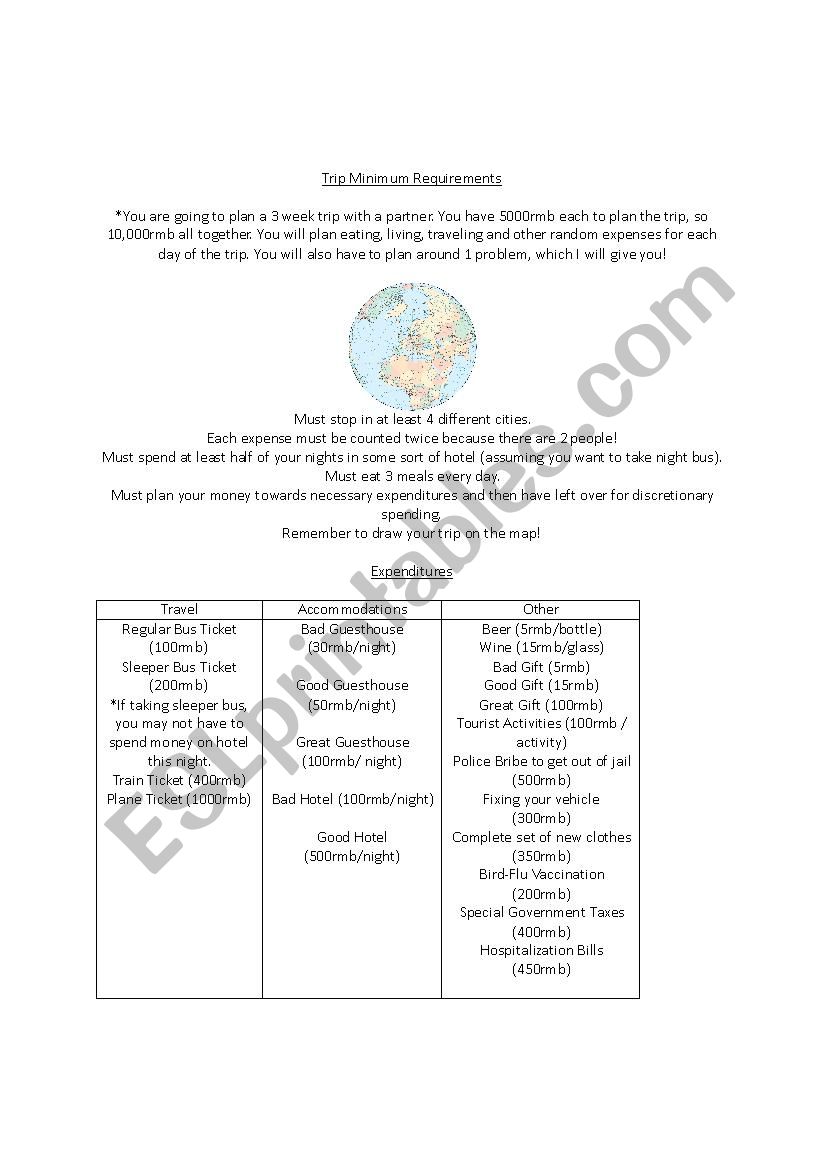 Travel Plans in China worksheet