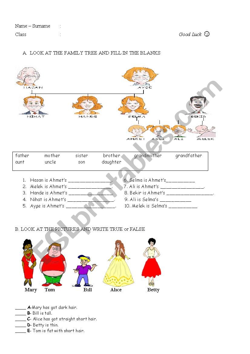 an easy quiz worksheet