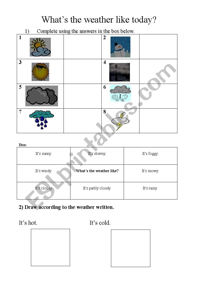 Weather worksheet worksheet