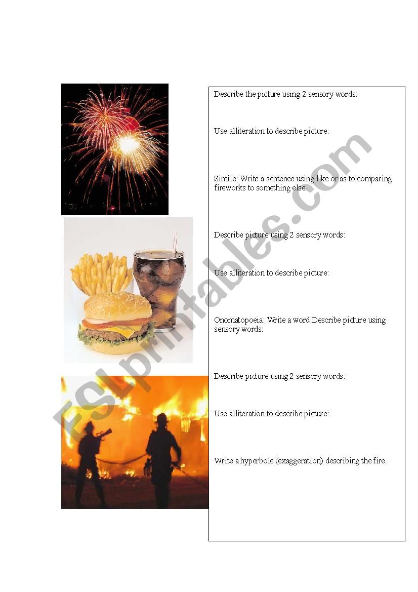 Imagery worksheet