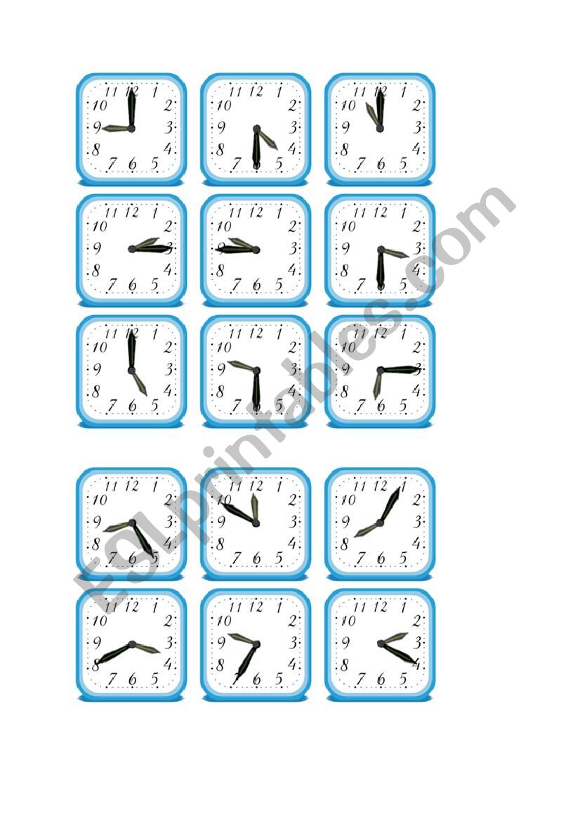 clock worksheet