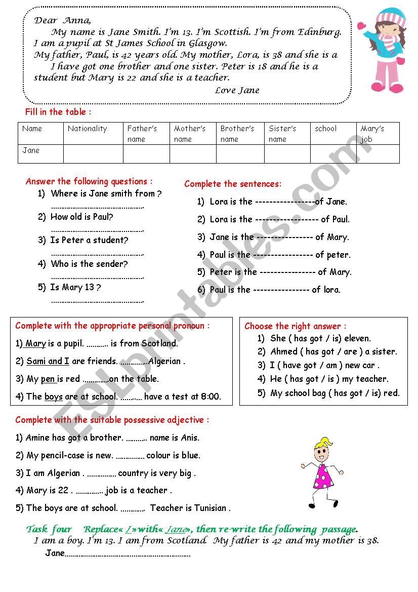 revision  worksheet