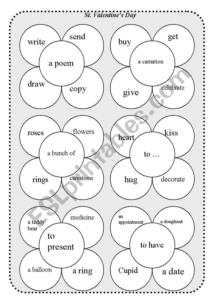 St. valentineÂ´s Day worksheet