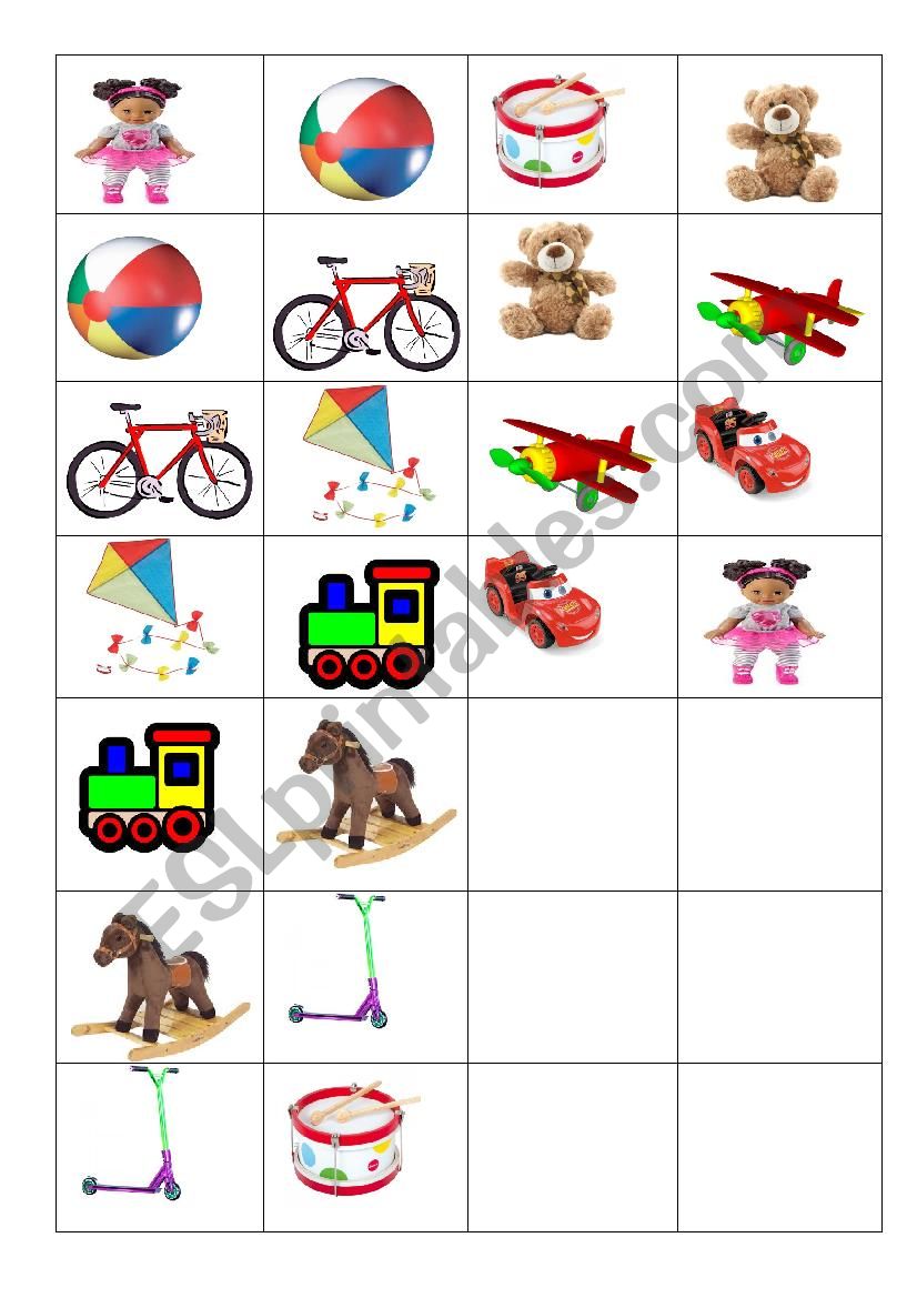 Toys - domino worksheet