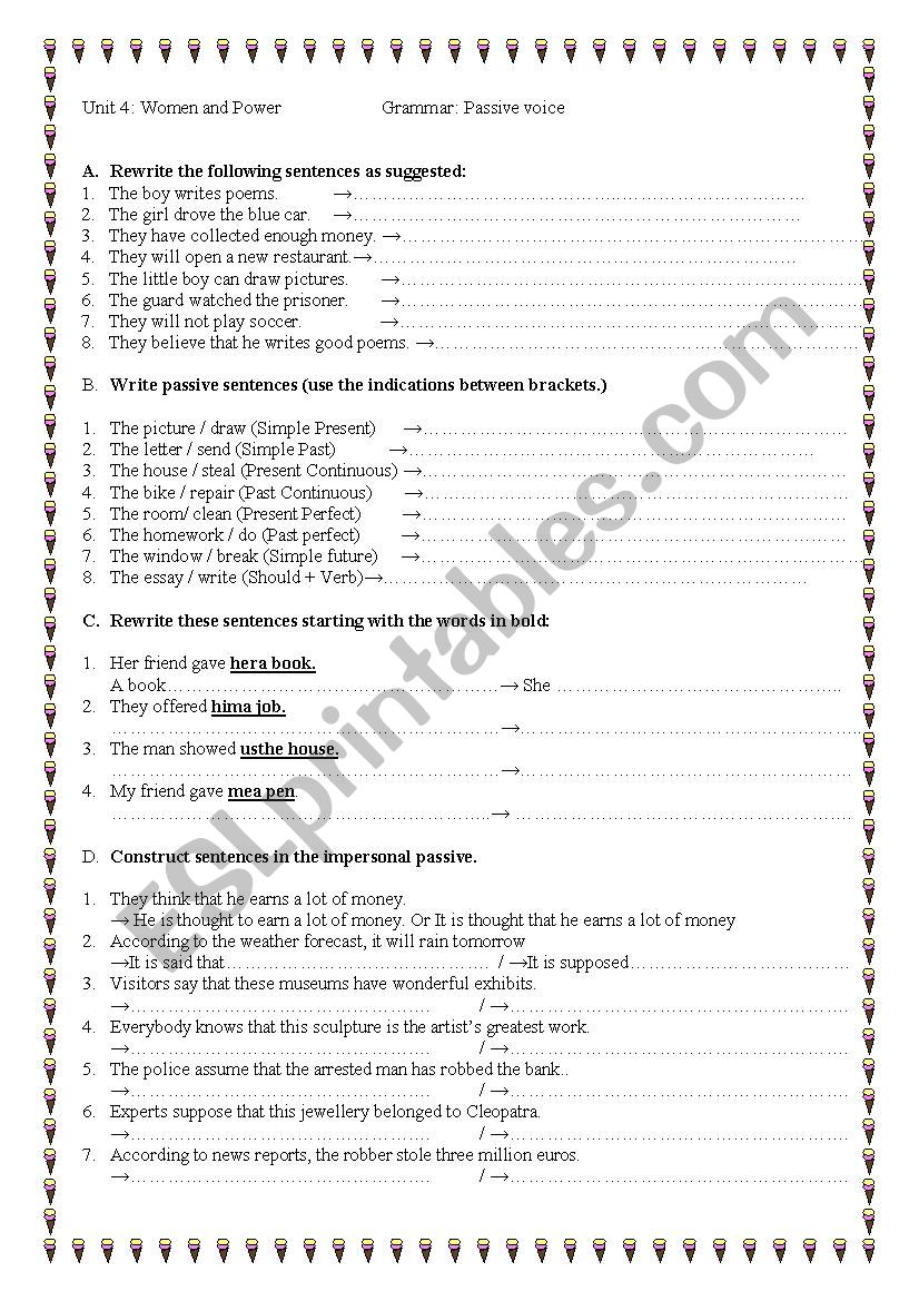 passive voice worksheet