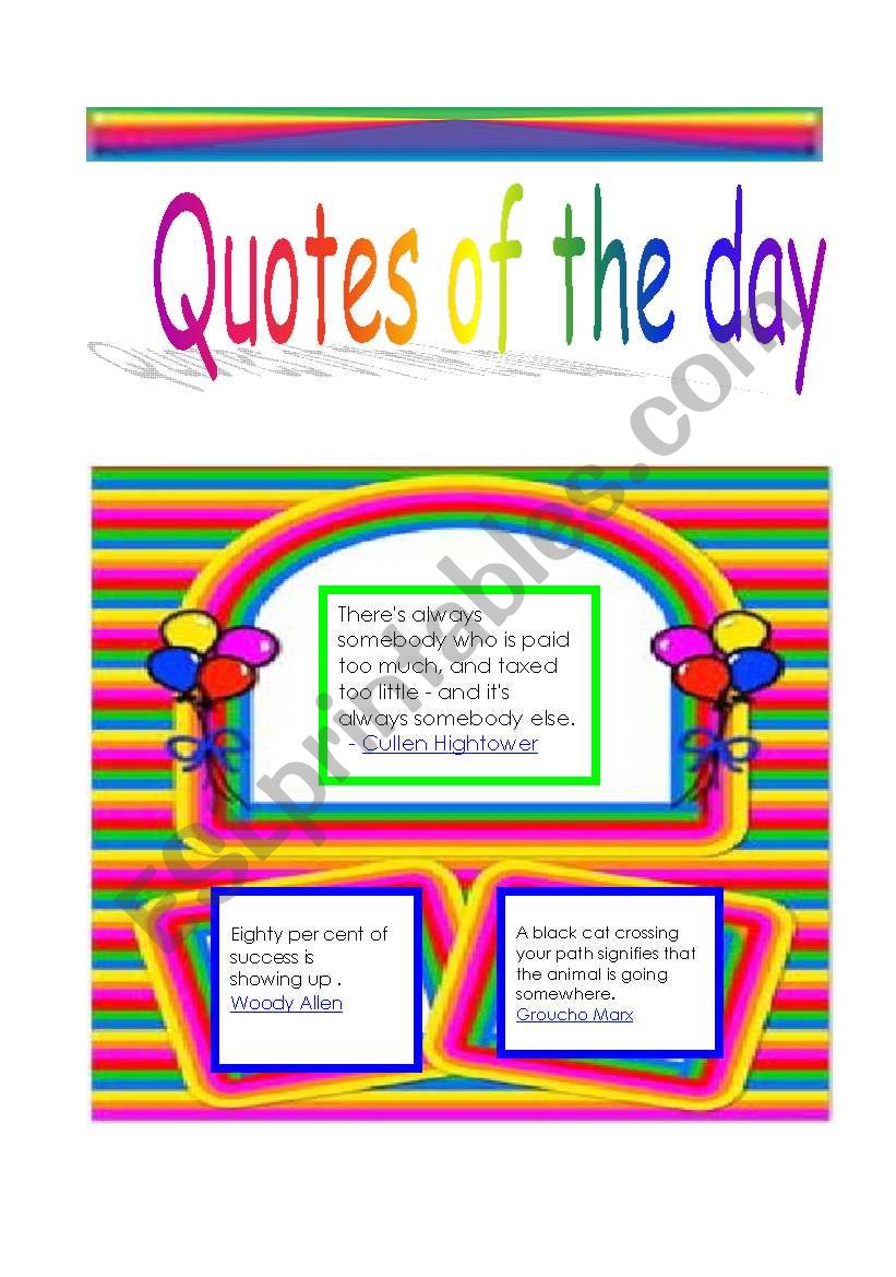 Quotes worksheet