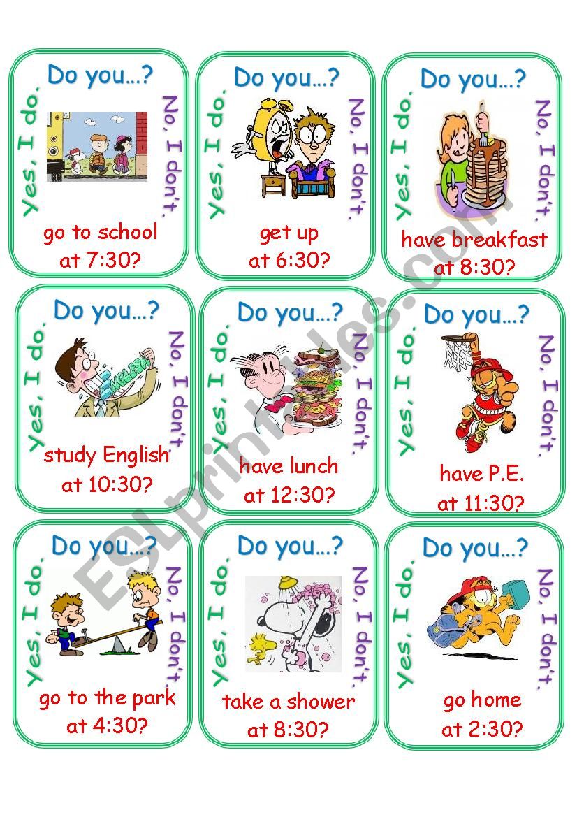 Routines Half Hour Go Fish worksheet