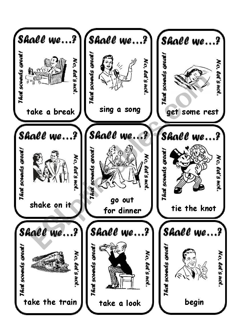 Shall we...? Go Fish worksheet