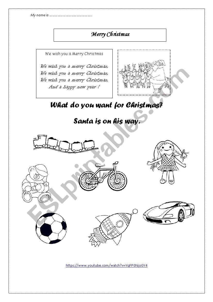 Christmas presents worksheet