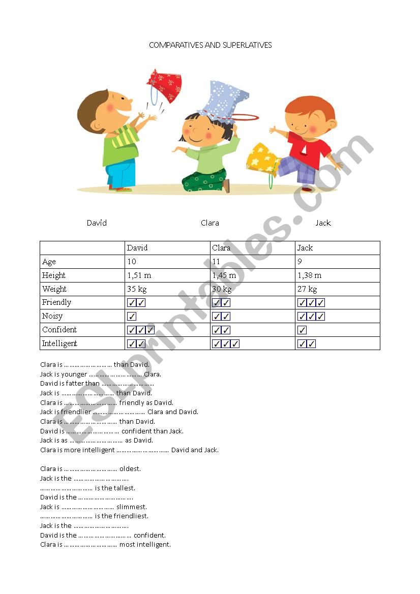 Comparative and superlative through discovery (KEY and EXPLANATIONS)