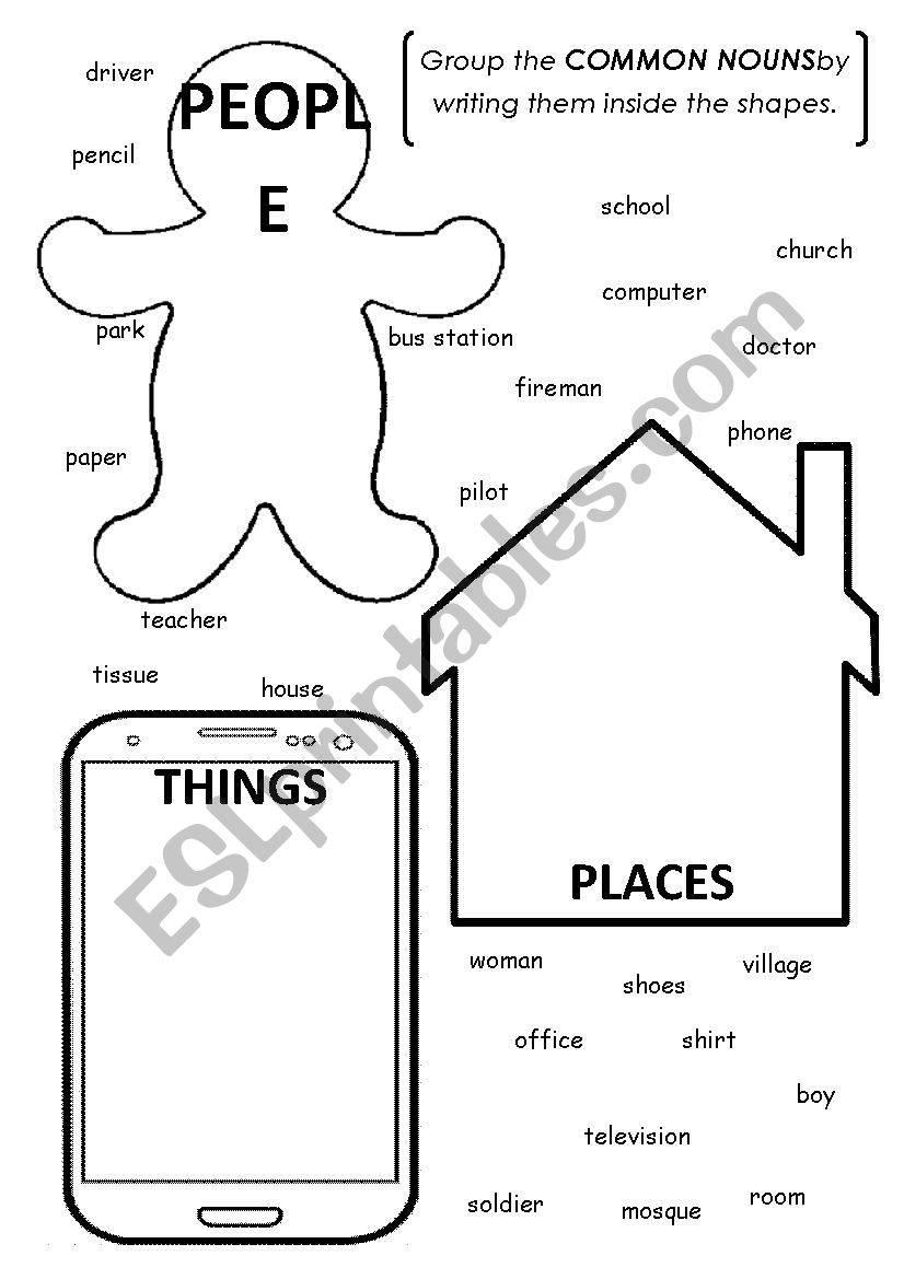 Common Nouns worksheet