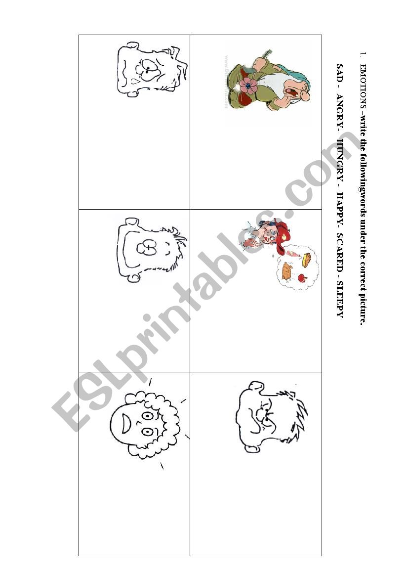 EMOTIONS worksheet