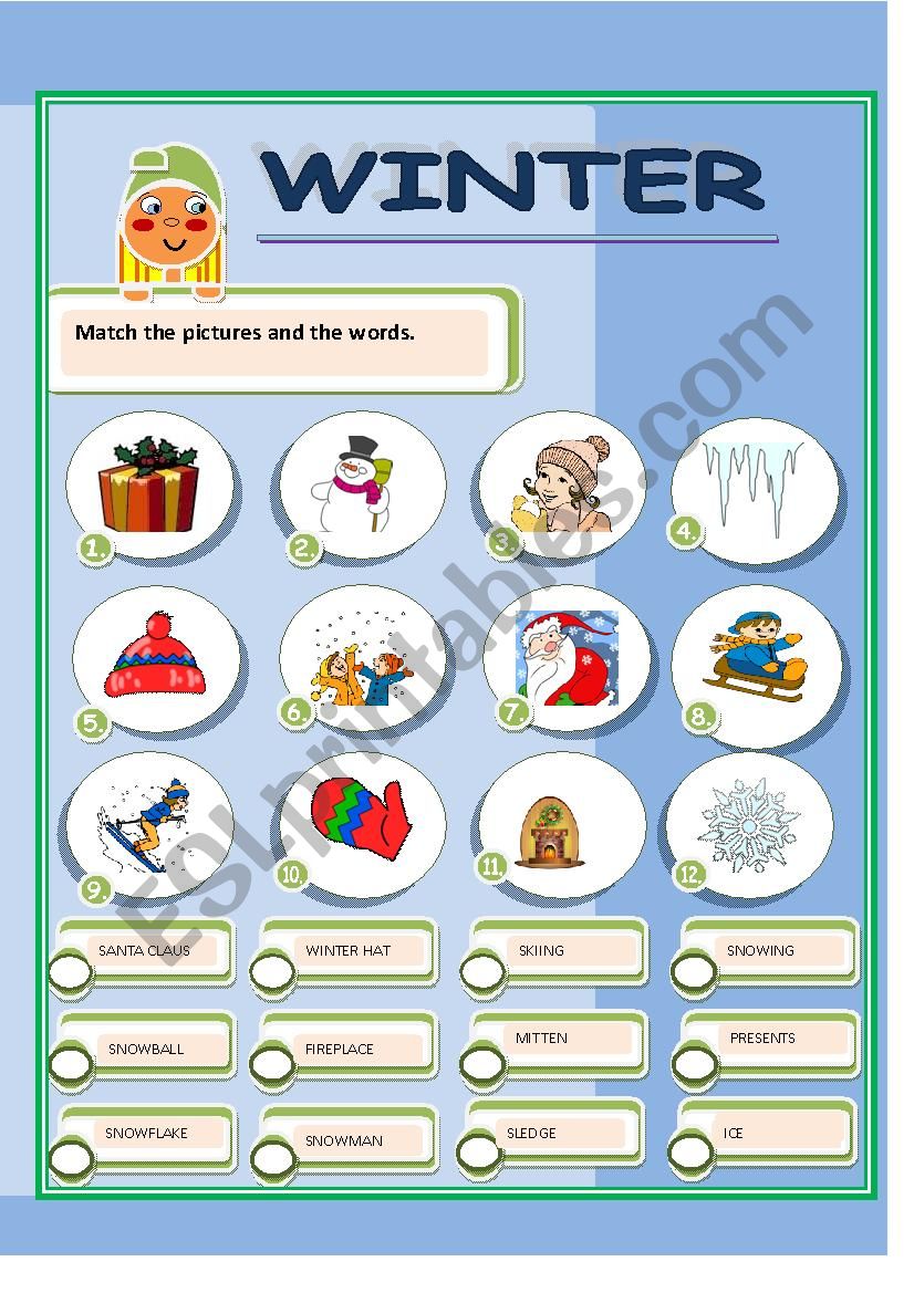 WINTER worksheet