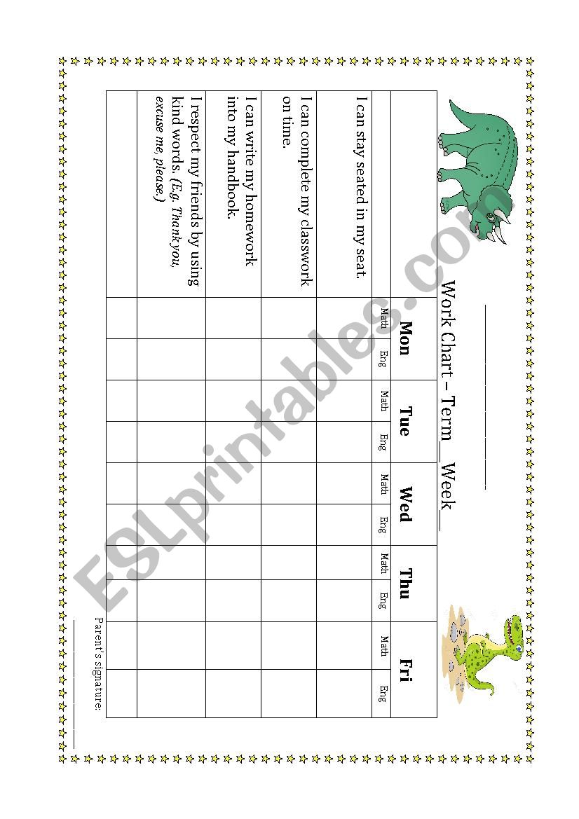 Time Signature Chart Worksheet