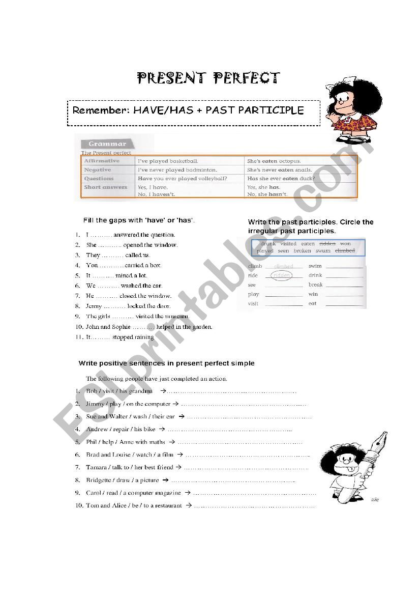 Present Perfect worksheet