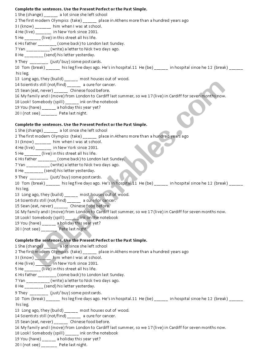 past simple or present perfect