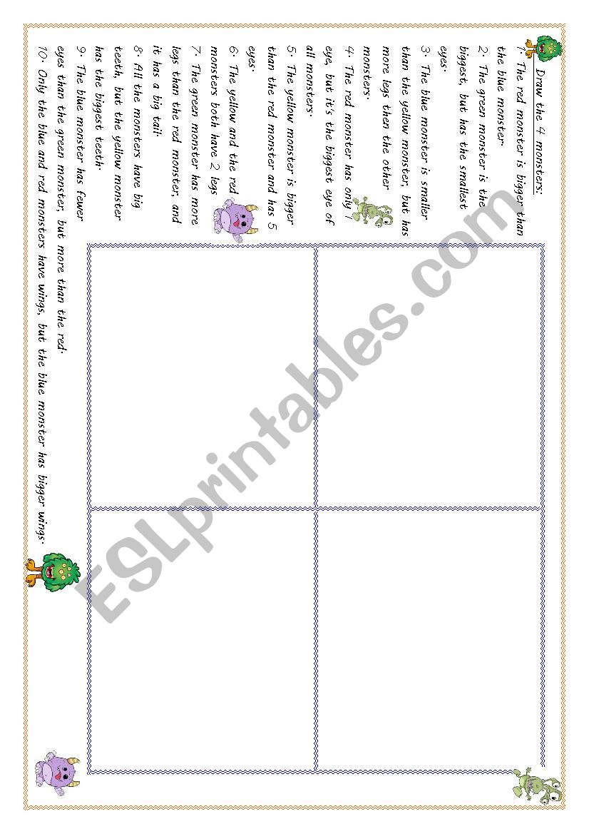 Draw the four monsters - corrected