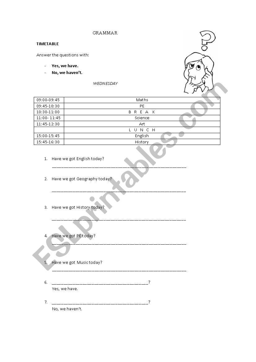 Have we got...? worksheet