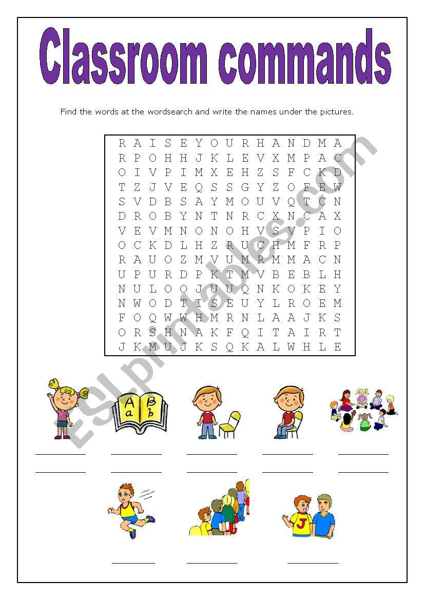 Classroom commands worksheet