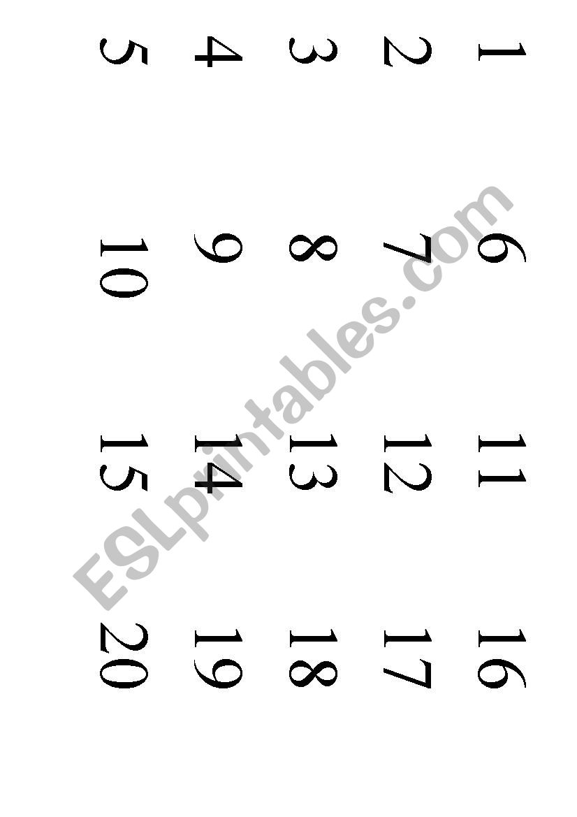 test orally number and colour worksheet
