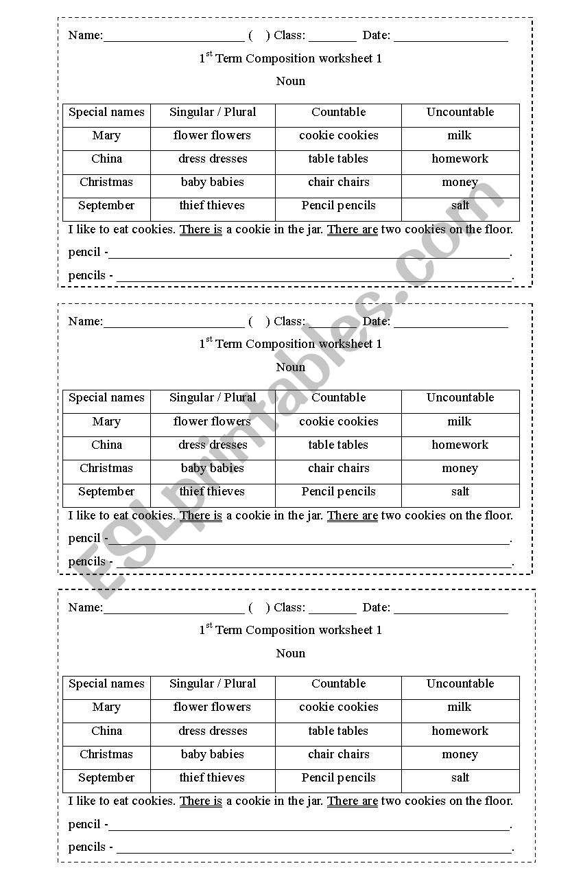 Composition worksheet